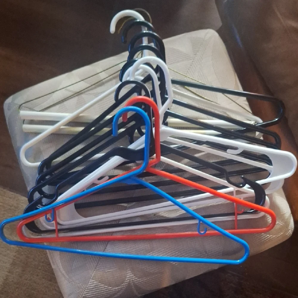12 Multi-Color Plastic Hangers Random Set #1
